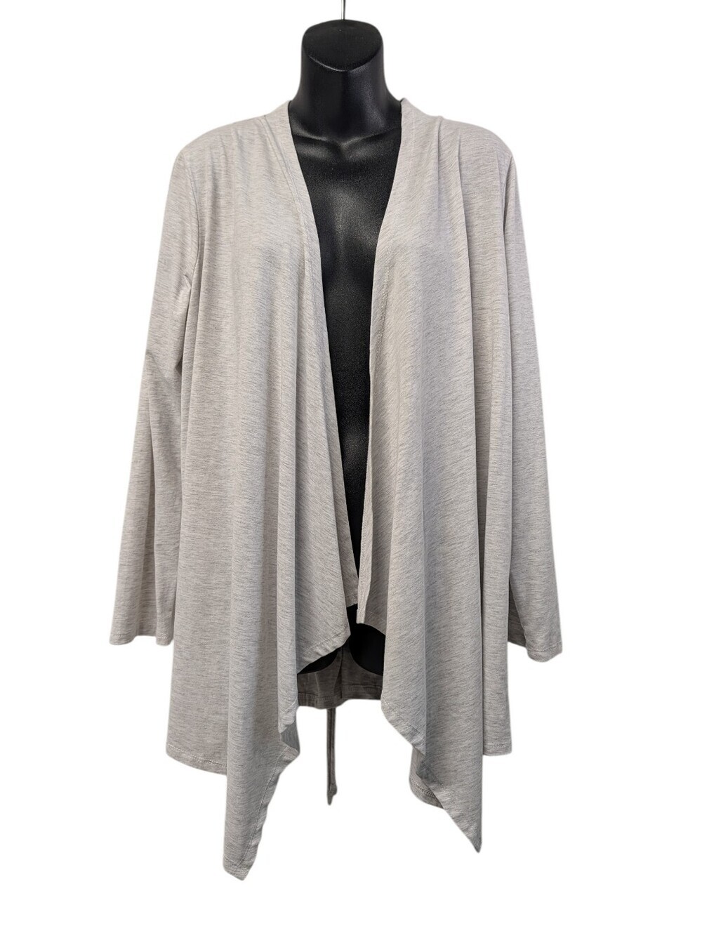Cyrus womens Light Gray Open Front Lace Up Back Cardigan Drape Jacket Size 2X